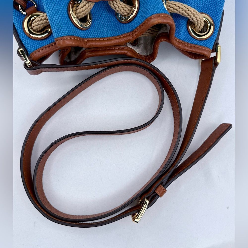 Michael Kors Marina Canvas Gathered Drawstring Bucket Tote - Picture 10 of 14